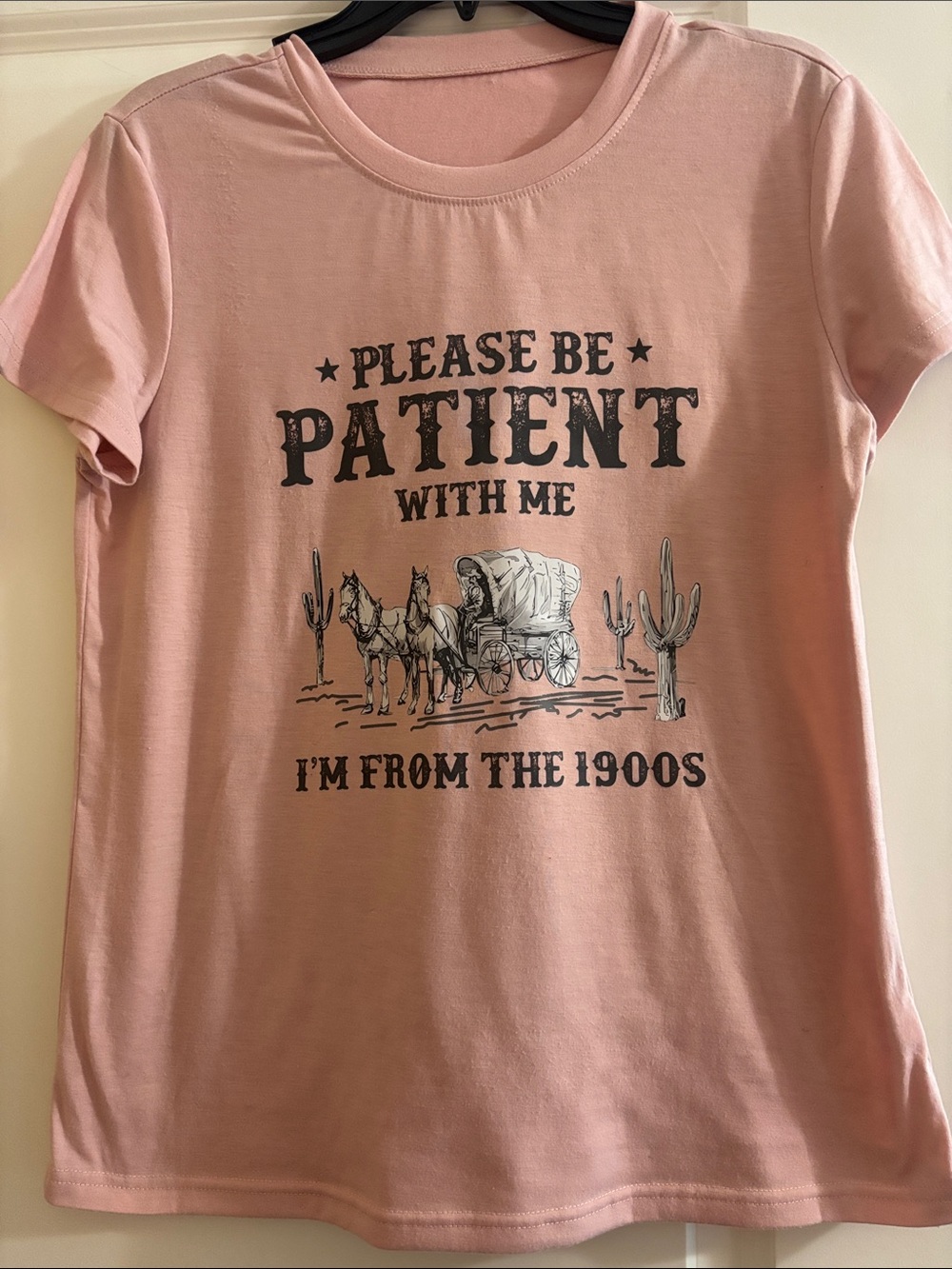 Trendy & Fun Please Be Patient With Me Pink Graphic Tee